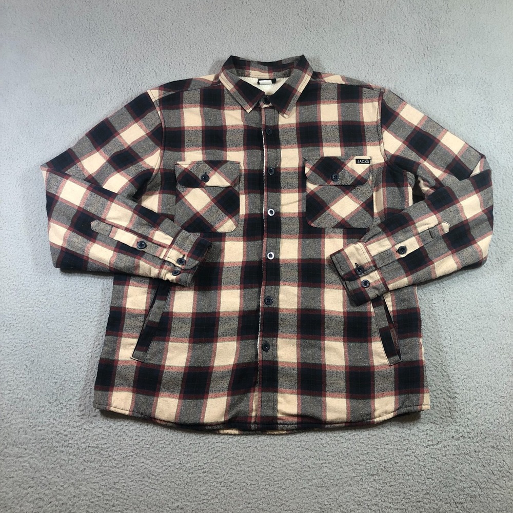 jacks surfboards shacket mens M plaid fall colors